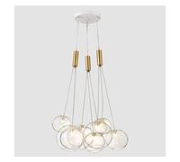 Luxury Gypsophila Glass Ball Led Pendant Lamp Modern Golden Luster Ceiling Hanging Light Home Decor for Dining Living Room Modern LED Chandelier (A 9bubbles)