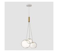 Luxury Gypsophila Glass Ball Led Pendant Lamp Modern Golden Luster Ceiling Hanging Light Home Decor for Dining Living Room Modern LED Chandelier (A 3bubbles)