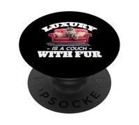 Luxury is a couch with fur PopSockets PopGrip Adesivo