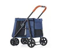 Luxury large Dog Stroller, Dog Strollers for Large Dogs Premium Pet Pram Pushchair 4 Wheel Pet Gear Pet Stroller for Cat, Dog and More, Foldable Carrier Strolling Cart(Blue)