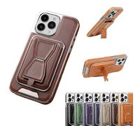 Luxury Leather For Iphone Case With Removable Magnetic Tape, Rmbmax Leather Invisible Magnetic Phone Case,Compatible With Magsafe For Iphone Case15/14/13/12 Pro Max (Marrone,For iPhone15Promax)