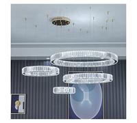 Luxury Led Ring Ceiling Modern Crystal Living Room Bedroom Dining Light (Color : BD80/60cm Size : RCdimmable) (Bd80/60/40/20cm RCdimmable)