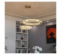 Luxury Led Ring Ceiling Modern Crystal Living Room Bedroom Dining Light (Color : BD80/60cm Size : RCdimmable) (Bd60/40cm Whitelight)