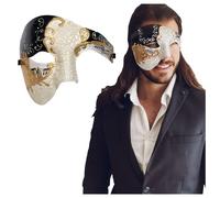 Luxury Mask Half Face Mask Masquerade Phantom Of The Opera nero/oro Taglia unica