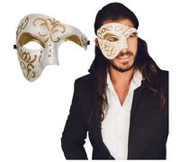 Luxury Mask Half Face Mask Masquerade Phantom Of The Opera oro Taglia unica