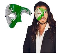 Luxury Mask Half Face Mask Masquerade Phantom of The Opera Silver/Green Taglia Unica