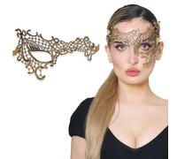 Luxury Mask Maschera in pizzo per donne, festa veneziana, ballo, martedì grasso, Halloween, Phantom Gold, taglia unica