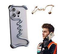 Luxury Metal Frameless Phone Case, Bayinbuluke Metal Bare Frame for iPhone 16/15/14/13/12/11 ProMax (for iPhone16 plus,C-Gunmetal Gray)