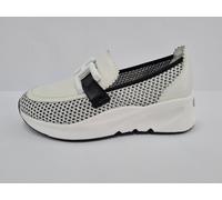 Luxury Mocassino Donna In Pelle e Tessile Cecilia, By Tommy - NER/BIA (Nero/Bian
