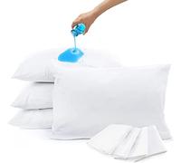 Luxury Nights Set di 4 federe trapuntate impermeabili in microfibra, con cerniera, ipoallergeniche, morbide e confortevoli, 75 x 50 cm, colore: bianco