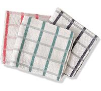 Luxury Nights Strofinaccio da cucina in spugna di cotone 100% resistente, ad asciugatura rapida, morbido, super assorbente e privo di lanugine, 40 cm x 65 cm, multicolore a quadri, confezione da 10