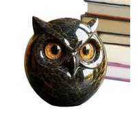 Luxury Owl Stone Sculpture | Black Obsidian Crystal Gemstones Owl,Hand-Carved Crystals And Healing Stones Carved Home Decor, Cute Decoration Gemstones Gift For Men Women Birthday