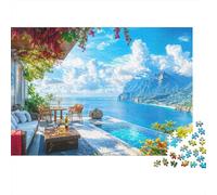 Luxury Poolside View Puzzle impossibile, sfida per adulti, intrattenimento creativo, 1000 pezzi, opera d'arte da gioco per adulti e bambini, 52 x 38 cm/1000 pezzi