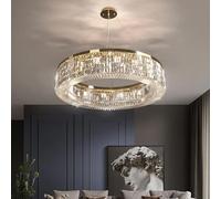 Luxury Round Ceiling Chandeliers Trendy Modern LED Lights Golden Lustres Hanging Lamps Crystal Home Decoration for Living Room