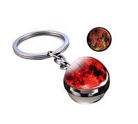 Luxury Sun System Pianeti Portachiavi Luminoso Sfera di Vetro Ciondolo Divertente Portachiavi Glow In The Dark Key/Simbolizzare Ricchezza Successo Luna Rossa Grande