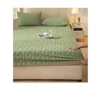 Luxury Velvet Mattress Covers,High Elasticity Breathable Magic Bed Pad Set,Soft Comfortable Deep Pocket Fitted Sheet with Pillowcase,All Season Anti-Slip Bedspread (Green, 90 * 200cm)