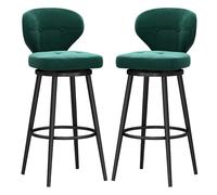 Luxury Velvet - Set di 2 catene girevoli in metallo o 2 moderne catene a sostegno posteriore per cucina isola pub verde, 75 cm di altezza