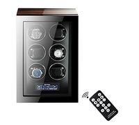 Luxury Watch Winder for 2/4/6/9 Automatic Watches Piano Finishing Wood with High-Gloss Lacquer with Remote Control Built-in Illumination LCD Touch Screen Extremely Silent Motor (6+0)