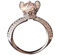 Luxury Women's Engagement Ring Zircon Wedding Crown Ring Size 10 Nice processing