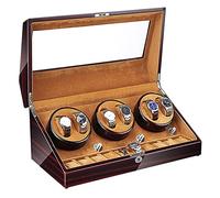 Luxury Wooden Watch Winder for 6 Watches + 10 Storages Large Capacity Watches Display Box with LED Lights Super Quiet Motor Fit Lady And Man Watches Leather 02 (Velvet 02)