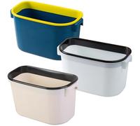 Luxvara 3 Pezzi Pattumiera da Appendere, Secchio Sospeso, Pattumiere Sospese, Pattumiera Estraibile Sottolavello, Pattumiera Sospesa Contenitore per Cucina Bagno Camper Ufficio (Bianco/Beige/Blu)