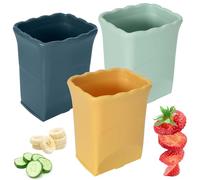 Luxvara 3 Pezzi Taglia Frutta a Cubetti, Affetta Frutta, Tagliafrutta Affettafrutta, Tagliafrutta Multifunzione, Affettatrice Manuale per Fragole, Banane, Uova e Verdure (Blu/Verde/Giallo)