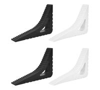 Luxvara 4 Pezzi Cuneo Fermaporta, Fermaporta Antiscivolo in Gomma, Fermaportas da Pavimento in Gomma, per Tutti i Tipi di Pavimento, Protezione Muri e Pavimenti (Bianco, Nero)