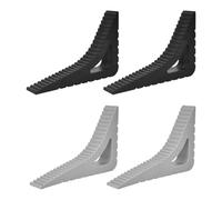 Luxvara 4 pezzi di cuneo per porta, fermaporta in gomma, antiscivolo, antigraffio, per bagno, cucina, cameretta dei bambini, grigio e nero