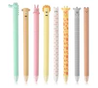 Luxvara 8 Pezzi Penna Gel Cancellabile A Forma Animale, Penne Cancellabili, 0.7 mm A Sfera, Cute Cartoon, Penne Cancellabili Animali, per Ufficio Cancelleria per Studenti (Blu)