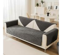 Luxvara Copridivano Impermeabile, Antigraffio Gatto Cani, Coperta Universale con Supporto antiscivolo, Copri Divano a Forma di L per Soggiorno, Disponibile in Diverse Dimensioni (Grigio, 90x90cm)