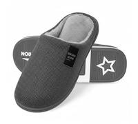 Luxvara Pantofole Donna Uomo Antiscivolo Calde leggere Morbide Comode e Antiscivolo Slippers per Interni Pantofole Ospiti Lavabili Autunno Inverno Ciabatte per Hotel Casa Spa, Grigio, 44-45 EU