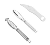 Luxvara Set da 3 Scagliatrice per Pesce, Squamatori per Pesce in Acciaio Inox, Professionale Squamatore Pesces, Raschietto per Pesces Pulito, DesquamatorePesce per Cucina Domestica e Ristoranti