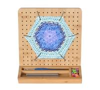 Luxvara Tavola per Progetti di Uncinetto e Maglia, Tavola Blocca Uncinetto per Granny Square da 19,8 cm, Tavoletta Blocking Board Tavoletta in Bambù per Crochet con 20 Perni, 1 Uncinetti, 20 Marcatori