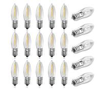 Luxvista 20 x E10 LED Lampadina Candela 0.2W Candela Top Candela di Ricambio Dimmerabile Bianco Caldo 2200K Candela Lampadina Tapered, AC 10-55V, Lampadina Ponte D'Arco di Candela per Candelabro