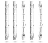 Luxvista 500W R7s 118mm Lampadina Alogena Lineare, J118 Dimmerabile Alogena Slim 11000lm Bianco Caldo 2800K per Lampade da Terra, Plafoniere, Confezione da 5