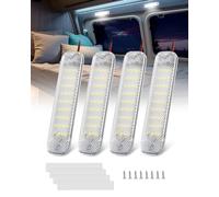 Luxvista Barra Luminosa LED 12V, Luci LED 12V per Furgone, 36 LED per Auto Interni con Interruttore ON/OFF per Camion Camper Furgone Barca Cucina, 6000K (4 Pezzi)