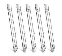 Luxvista Dimmable R7S 118MM 400W Alogeno Lampadina a Matita Bianco Caldo 2800k 7500lm J118 Proiettore Alogeno Lineare per Illuminazione Paesaggistica, Sicurezza, Lampada da Pavimento, 5unità