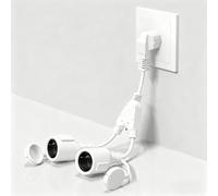 Luxvista Doppia Spina per Presa 2-Slot Presa Multipla con Cavo Flessibile 2 in 1 Schuko Cavo di Estensione Breve IP44 Grado di Protezione per Interni ed Esterni,16A/250V/4000W