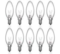 Luxvista E14 Lampadine a candela 42W Dimmerabili Bianco Caldo 2600K AC 220V-240V Vetro Chiaro Lampadina Tradizionale，10-confezioni