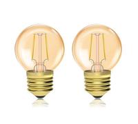 Luxvista e27 lampadina a sfera da golf, e27 lampadina a vite bianco caldo 2200K ambra, 1,5W LED lampadine a bassa potenza, 20W equivalente lampadina G40, confezione da 2