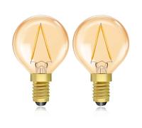 Luxvista Lampadina LED E14 1,5W Luce Calda 2200K, Stile Vintage Ambra, Equivalente a 20W, Forma Piccola G40 per Lampadari e Luci Decorative, Confezione da 2