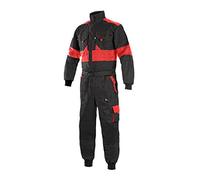 LUXY Canis CXS Robert - Tuta da lavoro per uomo con cerniera, tuta monopezzo per pittore in cotone, giardiniere, rally, combinato, meccanico, con tasche, abbigliamento protettivo, Nero con, Nero , 50