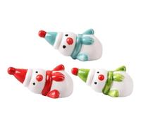 Luxylei 3 Pezzi di Poggia-Bacchette Natalizie, Poggia-pennelli Cinesi, Simpatico Porta-Bacchette a Forma di Pupazzo di Neve per Cena, Forchetta, Cucchiaio, Coltello, Stoviglie, Decorazione Natalizia