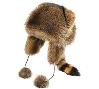 Luxylei Simpatico Berretto a Coda di Procione Cappello Antivento Pendolare Cappello Sci Invernale Cappello a Forma di Animale di Peluche Cappello Morbido E Caldo Cappello Casual per Le Donne