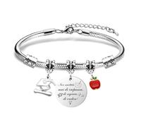 LUXYSODE Bracciale ispirazionale per studenti - “Non smettete mai di imparare, di sognare, di credere.” Gioielli ispirati per studenti, bracciale motivazionale per laureati
