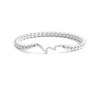 LUXYSODE Braccialetti di perline per le donne carino delicato braccialetto elastico con perline a sfera delicato impilabile croce cuore fiocco onda gioielli regali gioielli fatti a mano alla moda