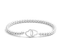 LUXYSODE Braccialetti di perline per le donne carino delicato braccialetto elastico con perline a sfera delicato impilabile croce cuore fiocco onda gioielli regali gioielli fatti a mano alla moda