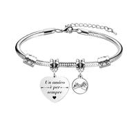 LUXYSODE Braccialetto dell'amicizia Braccialetto della sorella per le donne Braccialetto in argento Regali per le ragazze sorelle amiche Compleanno Natale Regalo di laurea (Style B)