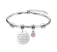 LUXYSODE Braccialetto dell'amicizia Braccialetto gemello per donna in argento Gioielli Regali per fidanzate, sorelle, amiche Compleanno Natale Regalo di laurea