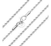 LUXYSODE Collana da donna in argento Sterling 925 con catena a serpente, collana a corda intrecciata, lunghezza multipla, 40-61 cm, regalo o ciondolo di ricambio, 18 inch / 45 cm, Metallo, Nessuna